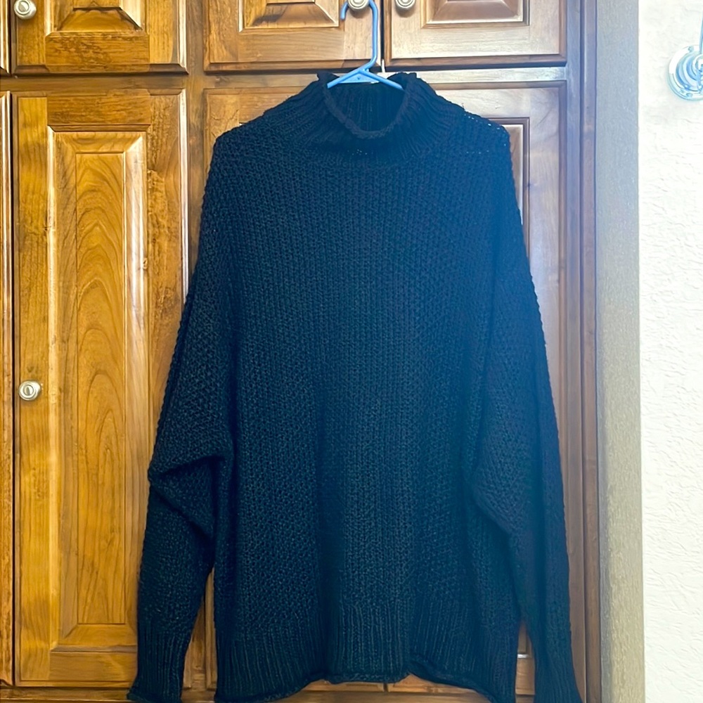 A.N.A. Black Cowl Neck Plus Size Sweater 1X
